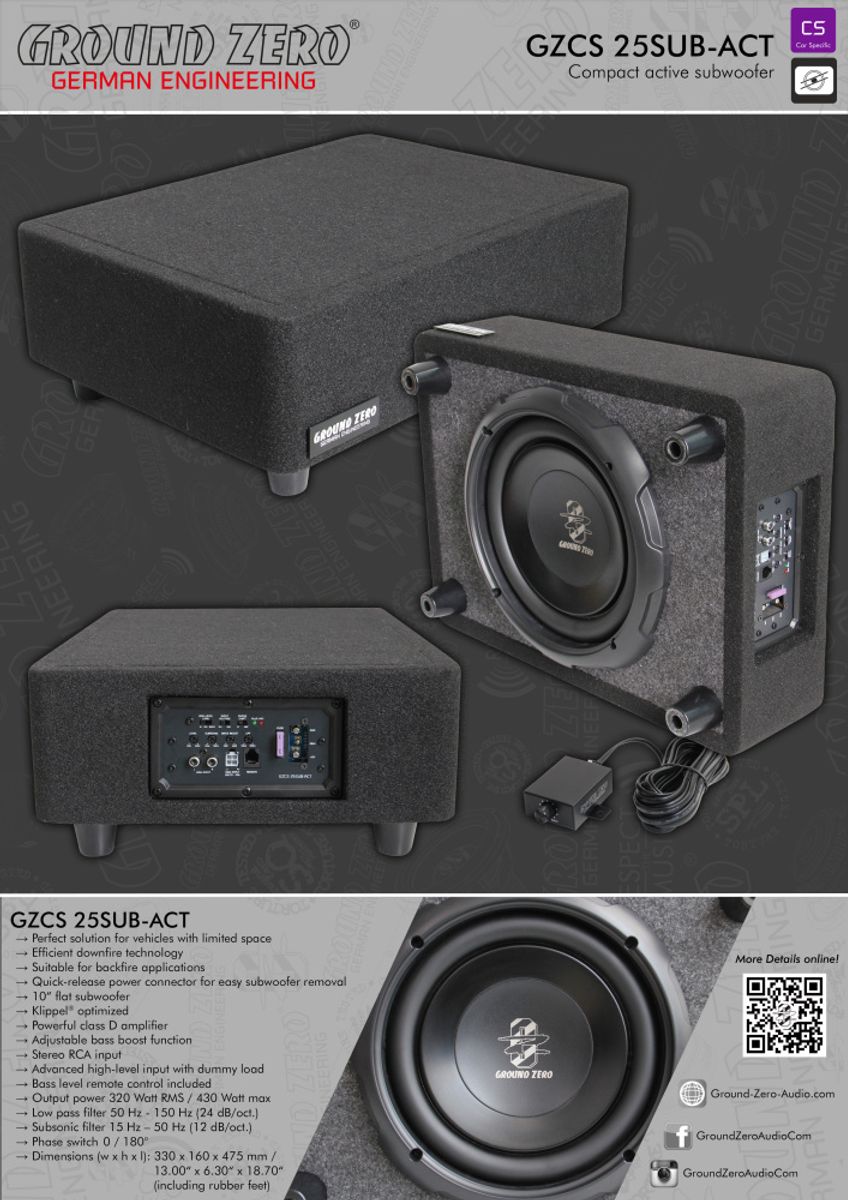Ground Zero GZCS 25SUB-ACT 320W RMS